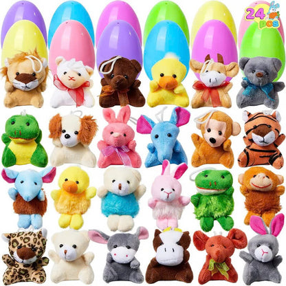 🔥50% OFF Today Only! 12/24/36 Pcs Prefilled Easter Eggs, Filled with Plush Animal Toys