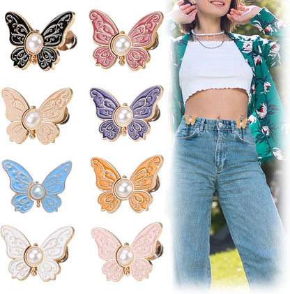 🦋 No-Sew Butterfly Jean Clips – Instant Waist Adjuster for Jeans, Skirts & More