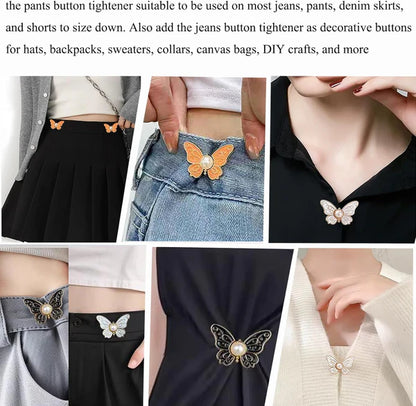 🦋 No-Sew Butterfly Jean Clips – Instant Waist Adjuster for Jeans, Skirts & More