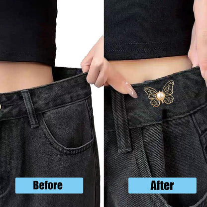 🦋 No-Sew Butterfly Jean Clips – Instant Waist Adjuster for Jeans, Skirts & More