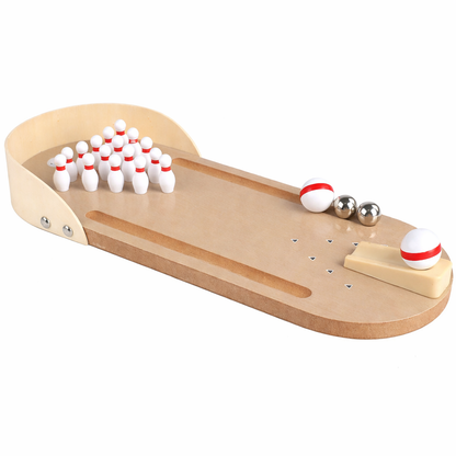 Mini Desktop Wooden Bowling Game