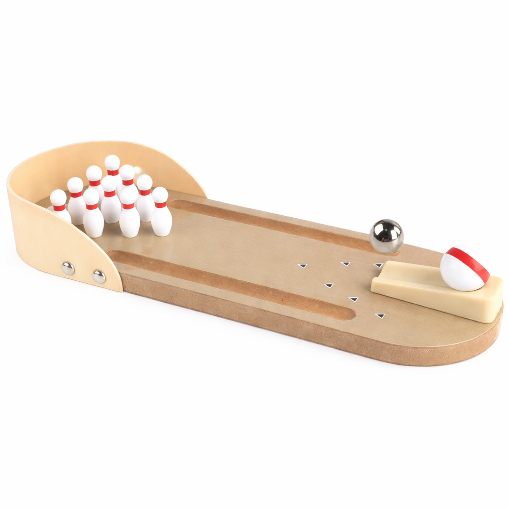 Mini Desktop Wooden Bowling Game