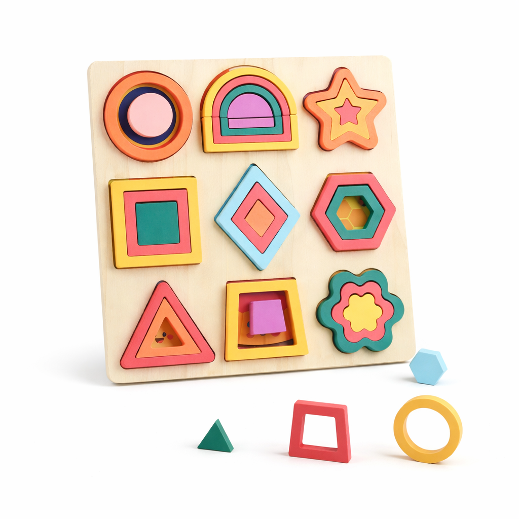 Wooden Montessori Geometric Shape Sorting Board
