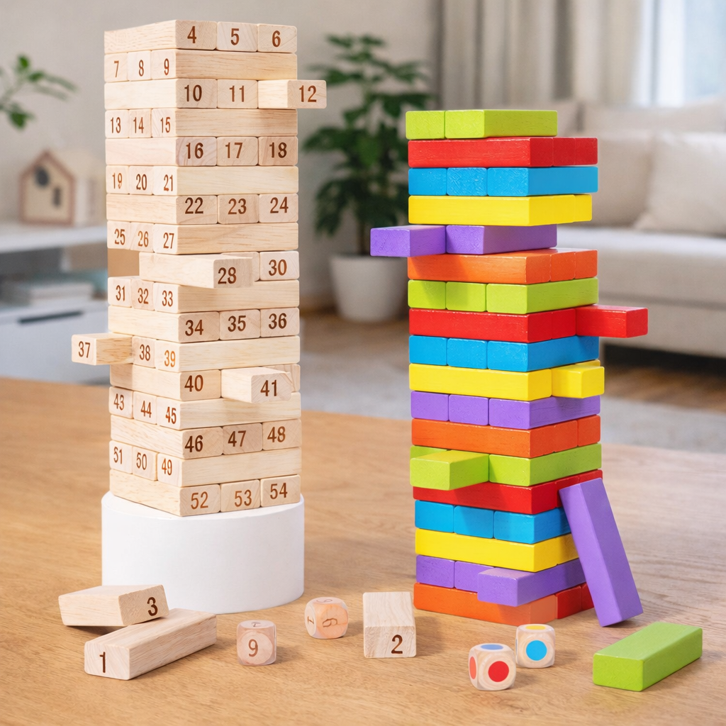 Wooden Number Stacking Tower Game
