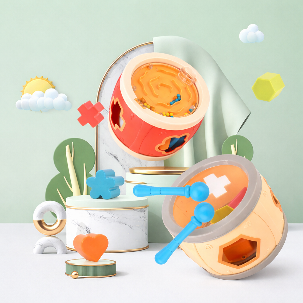 2-in-1 Musical Drum & Shape Sorter