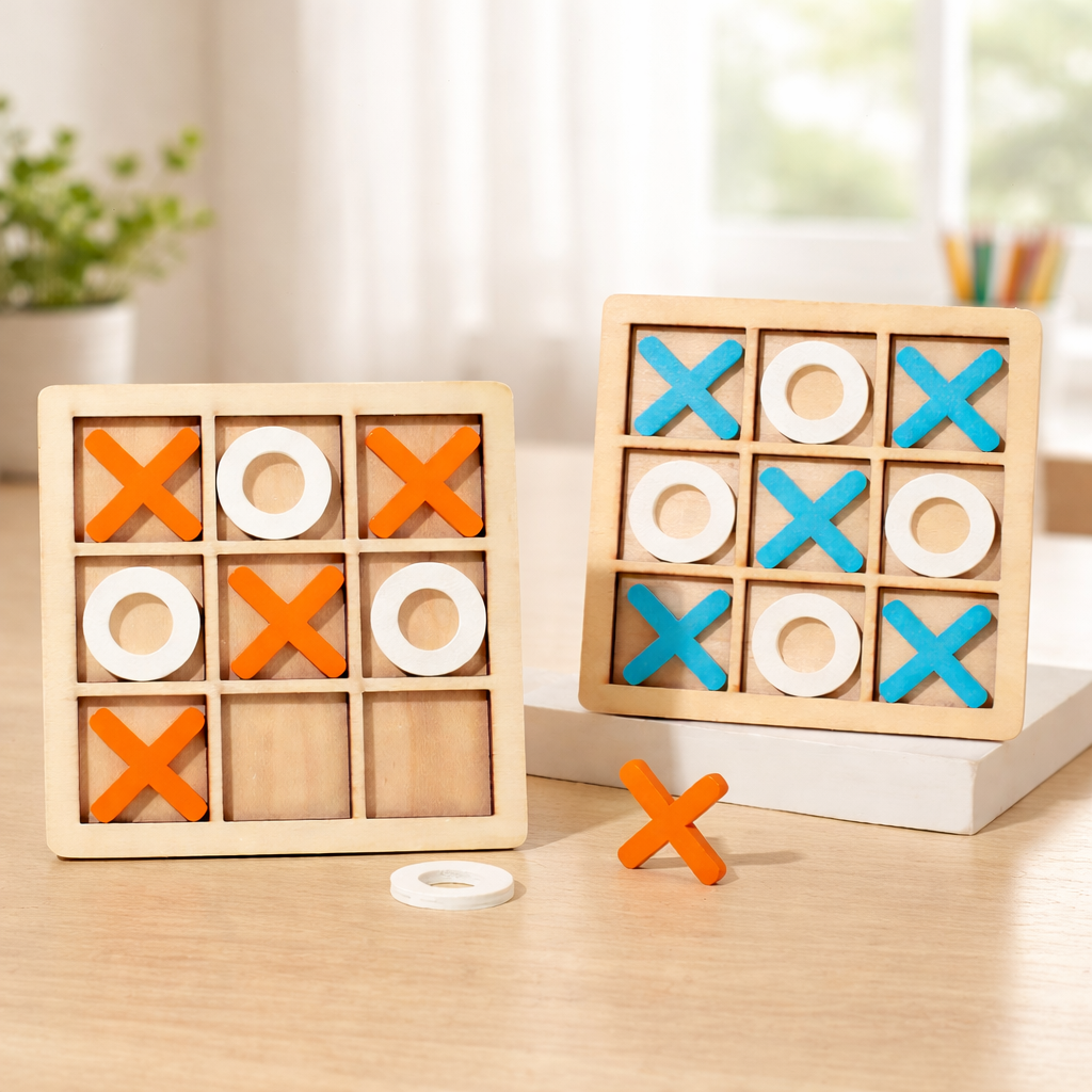 Wooden Tic Tac Toe Board Game