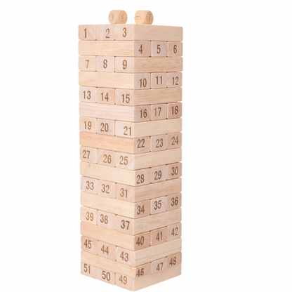 Wooden Number Stacking Tower Game