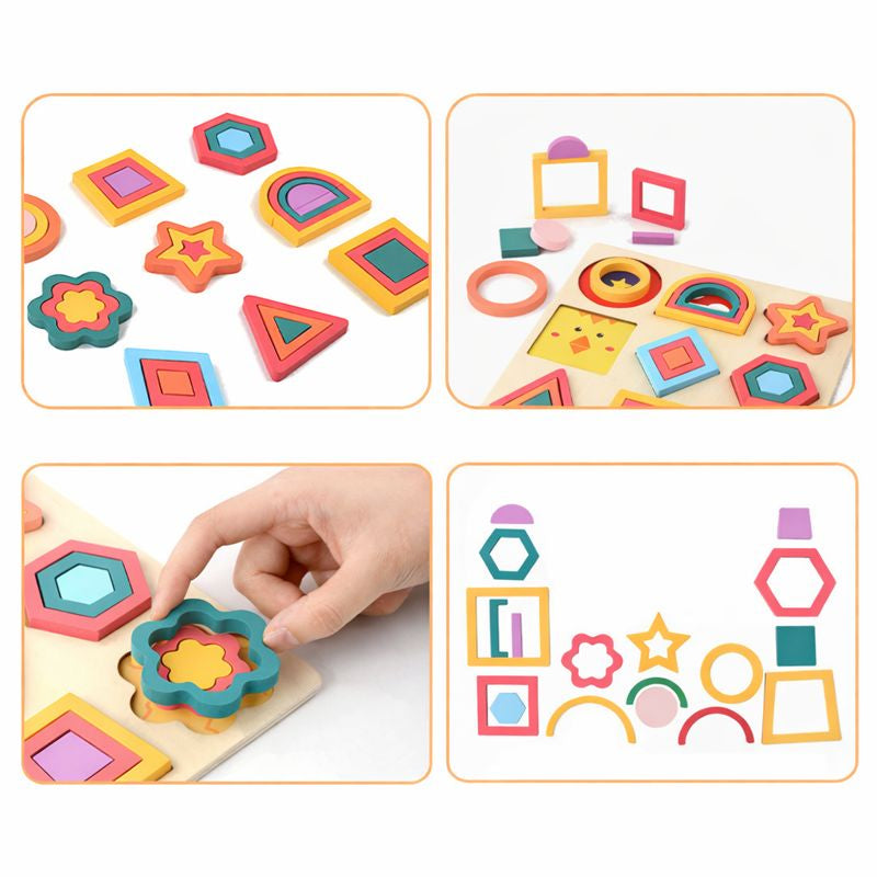 Wooden Montessori Geometric Shape Sorting Board