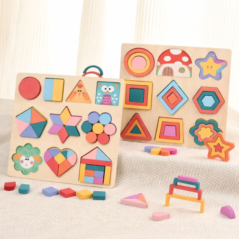 Wooden Montessori Geometric Shape Sorting Board
