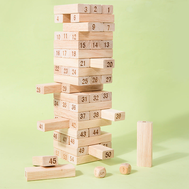 Wooden Number Stacking Tower Game
