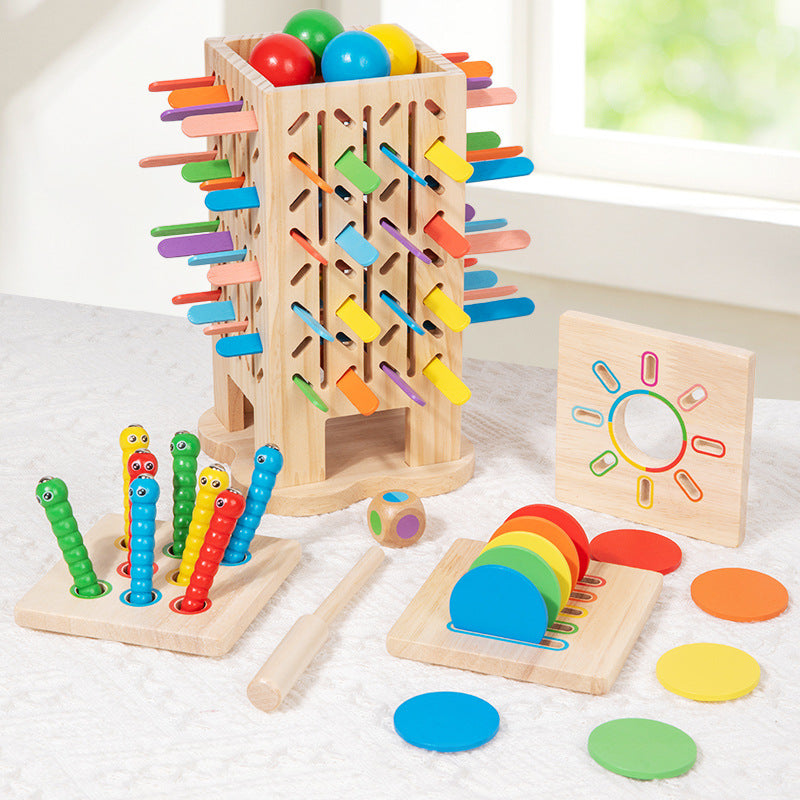 5-in-1 Wooden Montessori Activity Tower