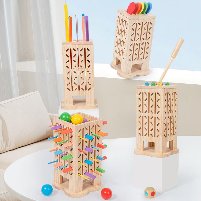5-in-1 Wooden Montessori Activity Tower