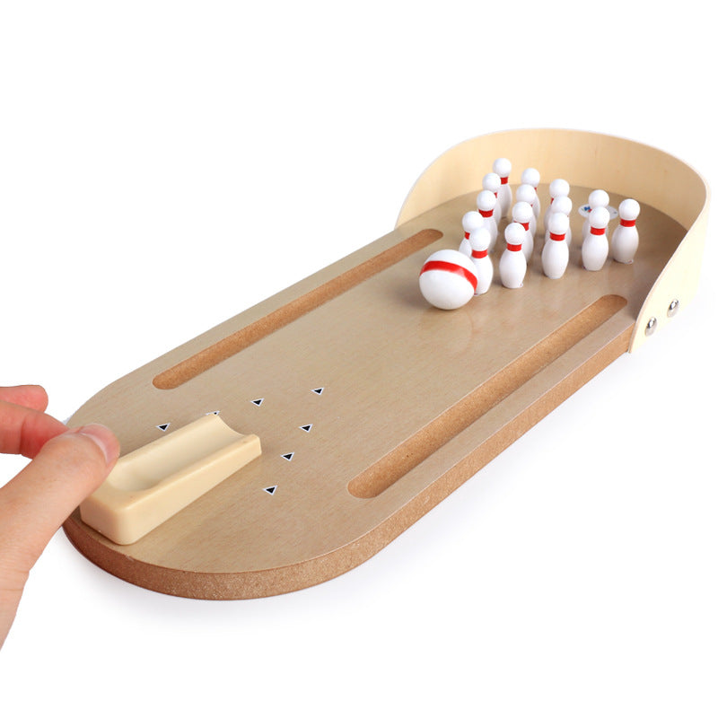 Mini Desktop Wooden Bowling Game