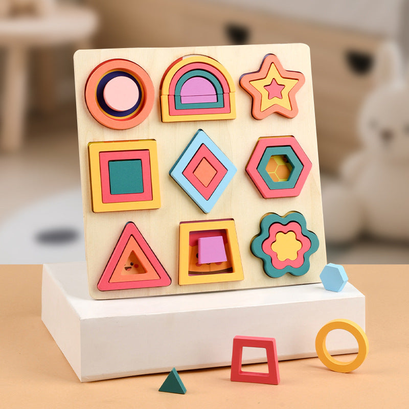 Wooden Montessori Geometric Shape Sorting Board