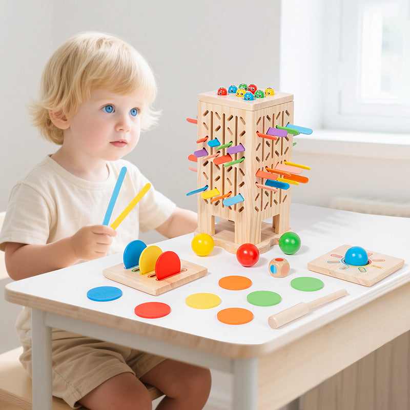 5-in-1 Wooden Montessori Activity Tower